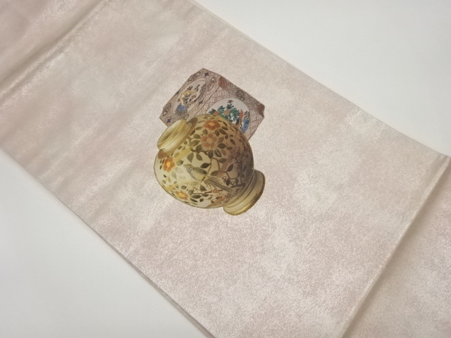 JAPANESE NAGOYA OBI / EMBROIDERY / PATCHWORK / FLOWER & BIRD